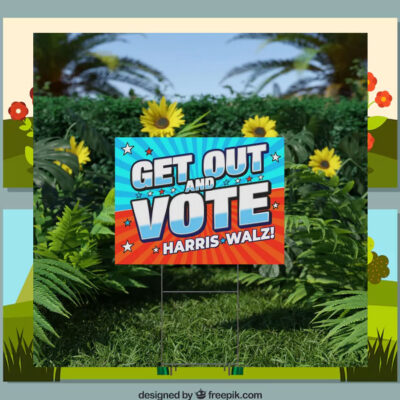 Get Out And Vote Harris Walz 2024 Yard Signs