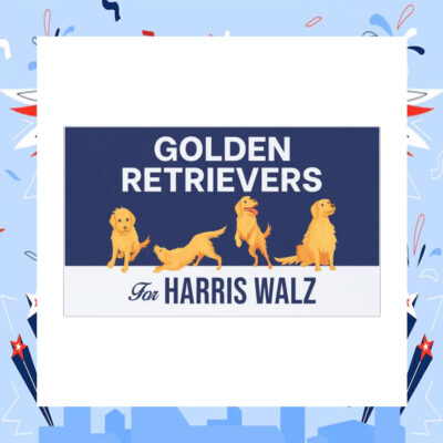 Golden Retrievers For Harris Walz Car Magnet