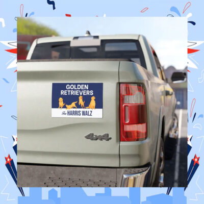 Golden Retrievers For Harris Walz Car Magnet