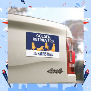 Golden Retrievers For Harris Walz Car Magnet