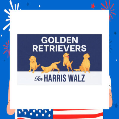 Golden Retrievers For Harris Walz Car Magnets