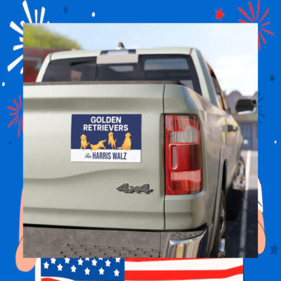 Golden Retrievers For Harris Walz Car Magnets