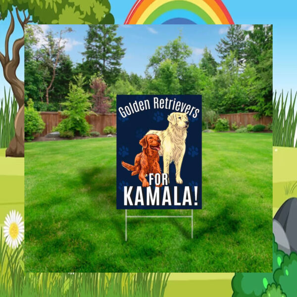 Golden Retrievers For Kamala Harris Yard Sign