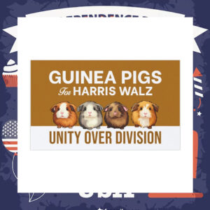 Guinea Pigs For Harris Walz Unity Over Division Car Magnet