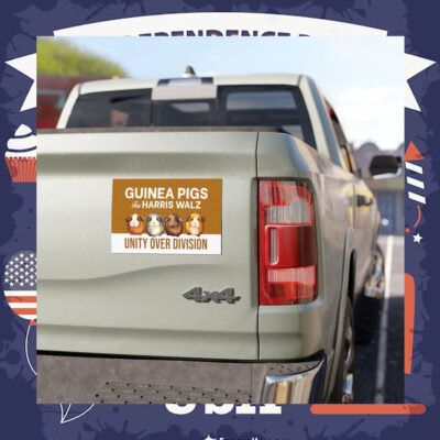 Guinea Pigs For Harris Walz Unity Over Division Car Magnet