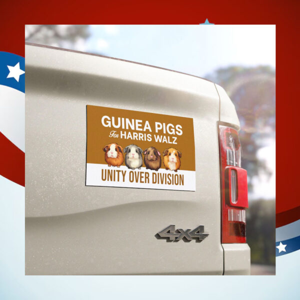 Guinea Pigs Harris Walz Unity Over Division Car Magnet