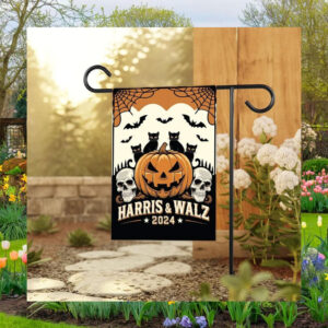 Halloween Cat Harris & Walz 2024 Flag