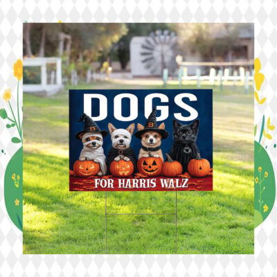 Halloween Dogs For Harris Walz Spooky Yard Sign