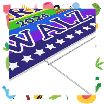 Harris 2024 Walz Colorful Yard Sign