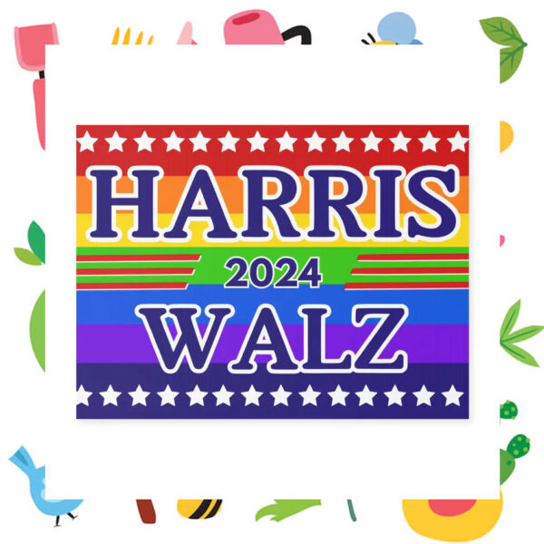 Harris 2024 Walz Colorful Yard Sign