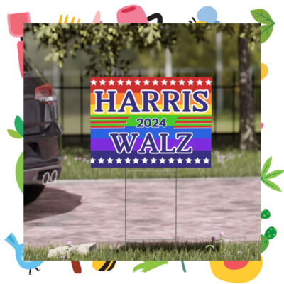 Harris 2024 Walz Colorful Yard Sign