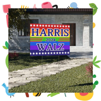 Harris 2024 Walz Colorful Yard Sign