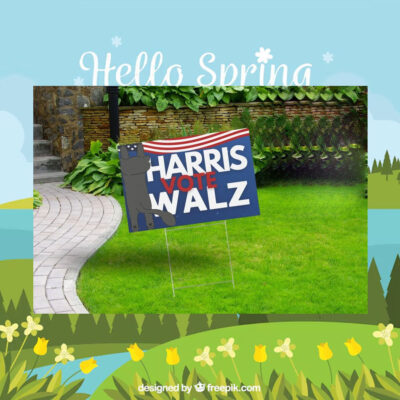 Harris Vote Walz 2024 Political Yard Sign