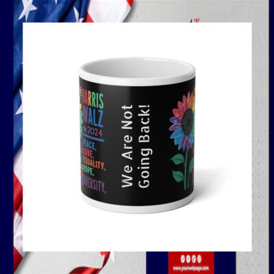 Harris Walz 2024 Colorful Peace, Love, Equality, Hope, Diversity Coffee Mug