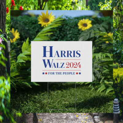 Harris Walz 2024 For The People Plastic Yard Sign