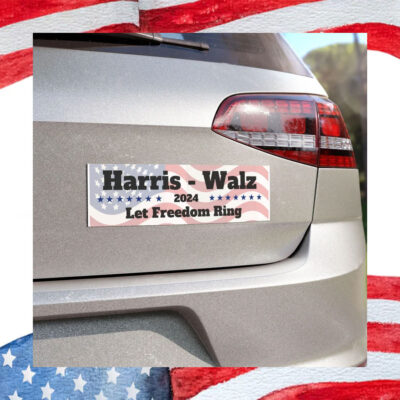 Harris Walz 2024 Let Freedom Ring President Car Magnet