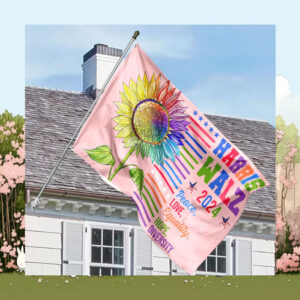 Harris Walz 2024 Peace Love Equality Hope Diversity House Flag