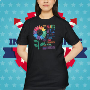 Harris Walz 2024 Peace, Love, Equality, Hope, Diversity, Shirt