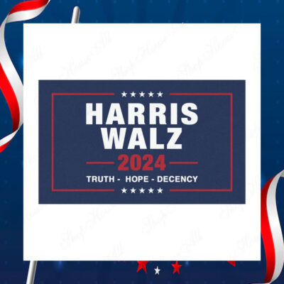Harris Walz 2024 Truth Hope Decency Car Magnet