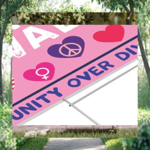 Harris Walz 2024 Unity Over Division Pink Yard Signs