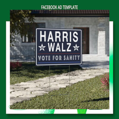 Harris Walz 2024 Vote For Sanity Yard Sign