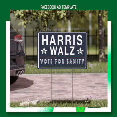Harris Walz 2024 Vote For Sanity Yard Sign