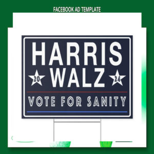 Harris Walz 2024 Vote For Sanity Yard Sign