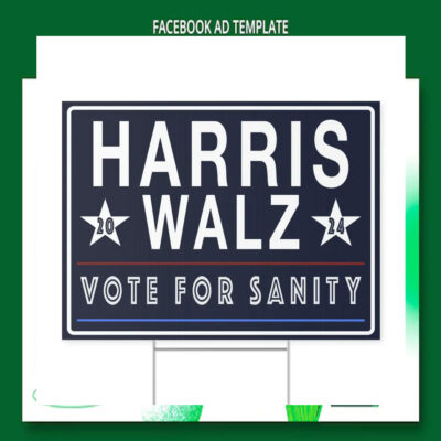 Harris Walz 2024 Vote For Sanity Yard Sign