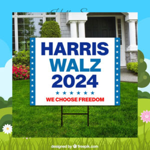 Harris Walz 2024 We Choose Freedom Yard Sign