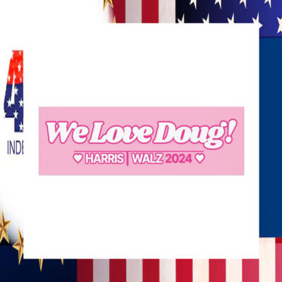 Harris Walz 2024 We love Doug Car Magnet