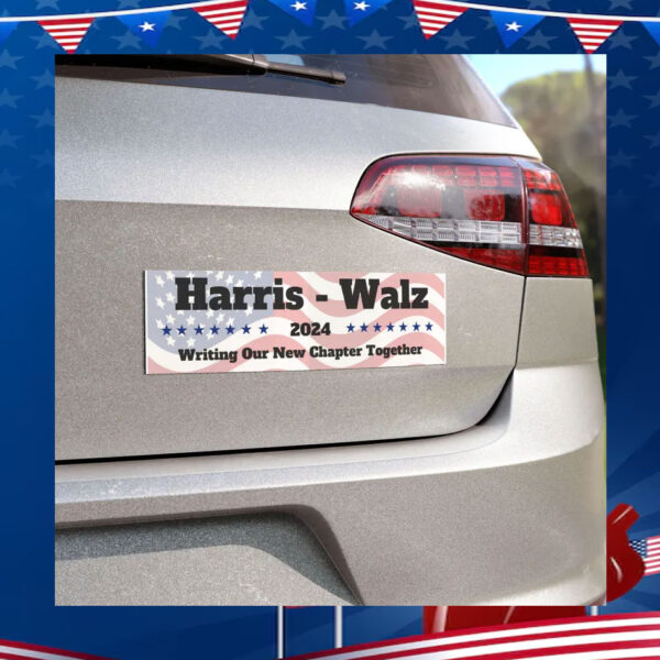 Harris Walz 2024 Writing Our New Chapter Together Car Magnet