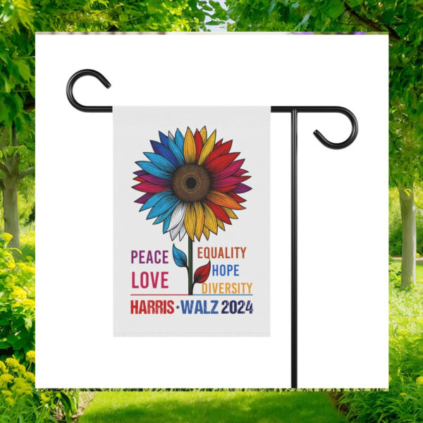 Harris Walz 24 Colorful Peace Love Equality Hope Diversity Flag