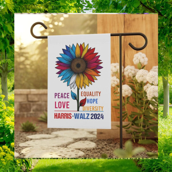 Harris Walz 24 Colorful Peace Love Equality Hope Diversity Flag
