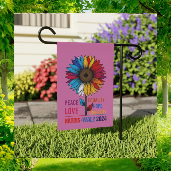 Harris Walz 24 Colorful Peace Love Equality Hope Diversity Flag