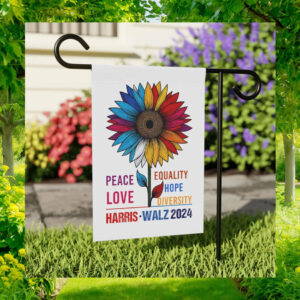 Harris Walz 24 Colorful Peace Love Equality Hope Diversity Flag
