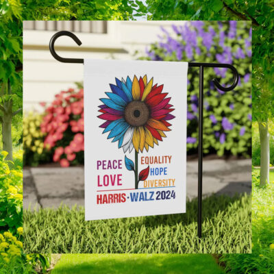 Harris Walz 24 Colorful Peace Love Equality Hope Diversity Flag