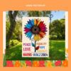 Harris Walz 24 Colorful Peace Love Equality Hope Diversity Flags