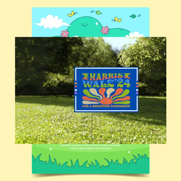 Harris Walz 24 For A Brighter Tomorrow Yard Sign