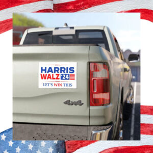 Harris Walz 24 Let's Win This President Car Magnet