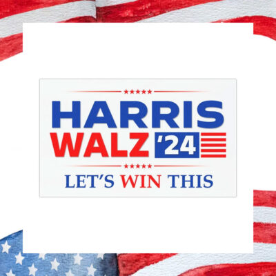 Harris Walz 24 Let's Win This President Car Magnet