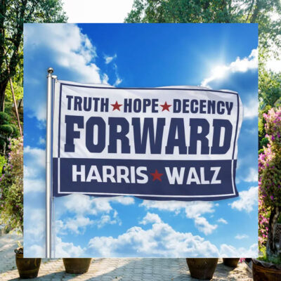 Harris Walz 24 Truth Hope Decency Forward Flag
