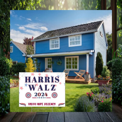 Harris Walz 24 Truth Hope Decency Yard Sign