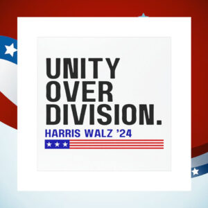 Harris Walz 24 Unity Over Division Car Magnet