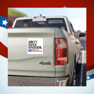 Harris Walz 24 Unity Over Division Car Magnet