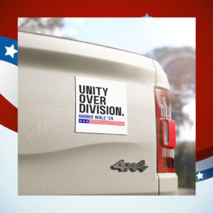 Harris Walz 24 Unity Over Division Car Magnet
