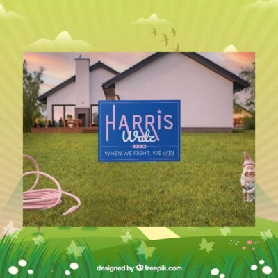 Harris Walz 24 When We Fight, We Win Yard Sign
