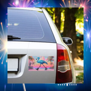 Harris Walz Blue Flamingo Car Magnet