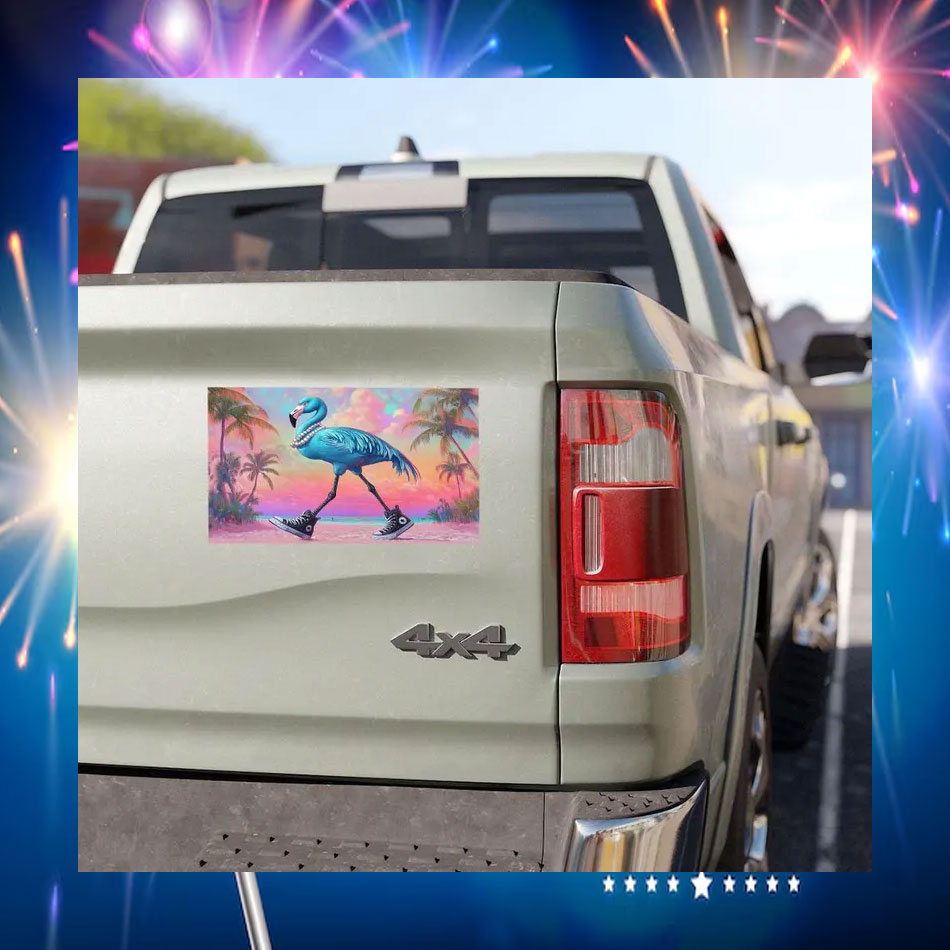 Harris Walz Blue Flamingo Car Magnet