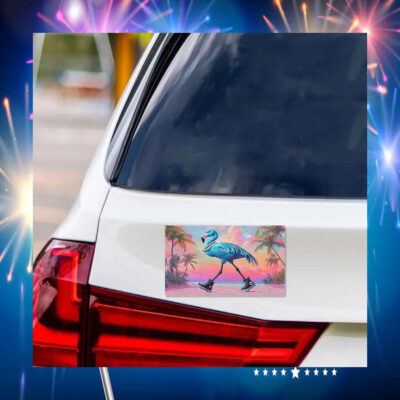 Harris Walz Blue Flamingo Car Magnet