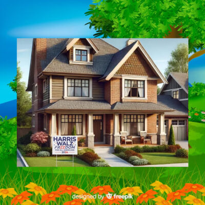 Harris Walz Freedom For All Americans 2024 Yard Sign